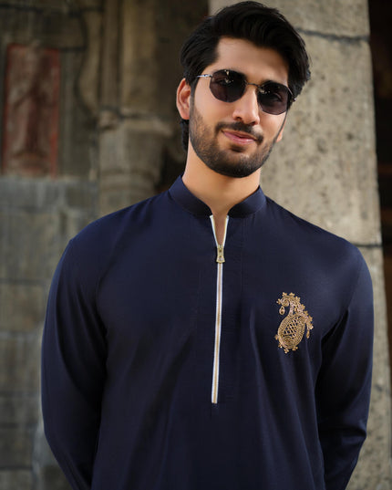 Men’s Keri Motif Kurta – Kacchi Keri (Handcrafted, 10 Colors) | Khadidhaga