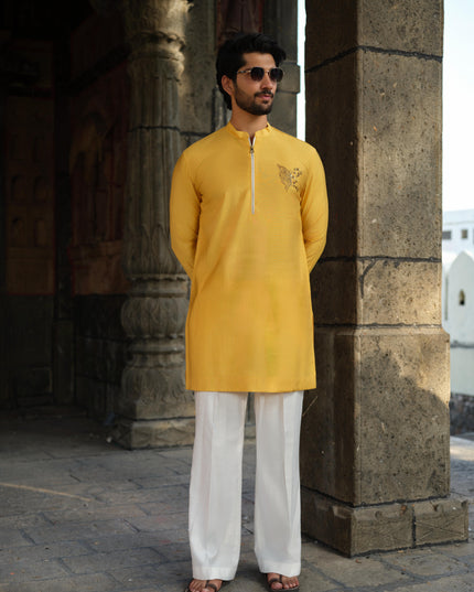 Men’s Butterfly Motif Kurta – FlyDesi (Hand-Embroidered, 10 Colors)