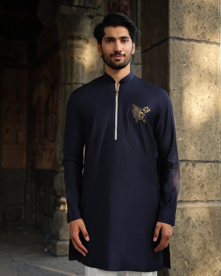 Men’s Butterfly Motif Kurta – FlyDesi (Hand-Embroidered, 10 Colors)