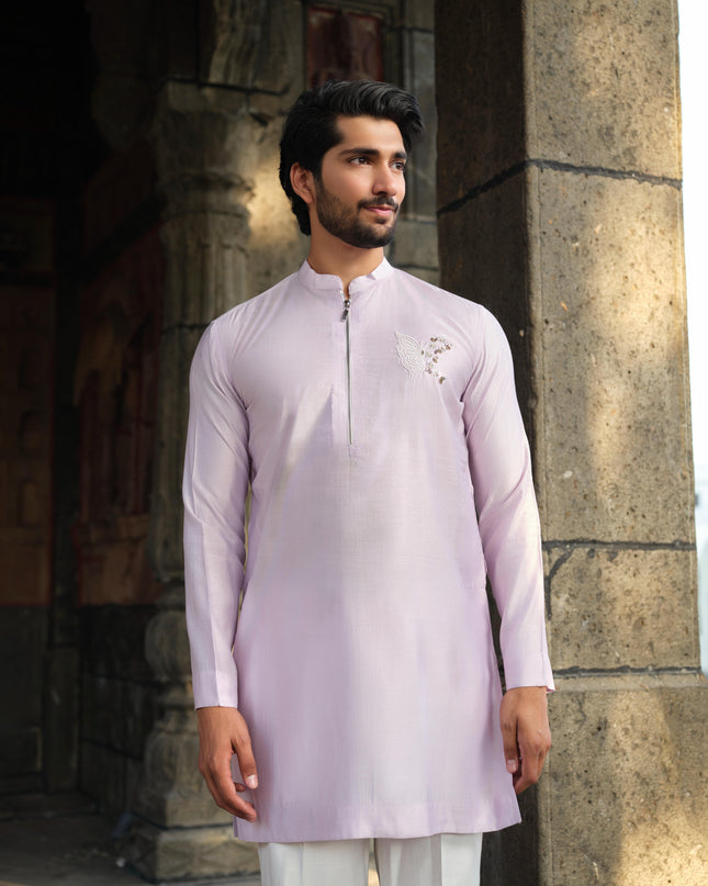 Men’s Butterfly Motif Kurta – FlyDesi (Hand-Embroidered, 10 Colors)