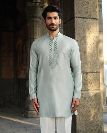 Men's Mirror Work Kurta - Aaina Handcrafted Wedding Kurta | 10 Colors | Khadidhaga