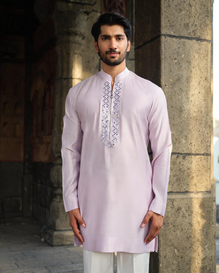 Men's Mirror Work Kurta - Aaina Handcrafted Wedding Kurta | 10 Colors | Khadidhaga