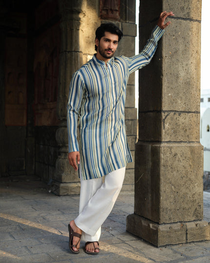 NeelDhaga - Khadi Stripped Kurta