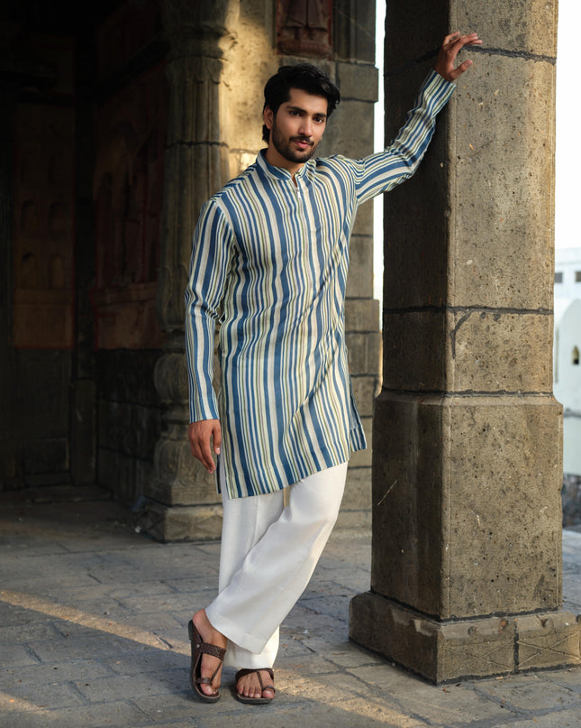NeelDhaga - Khadi Stripped Kurta