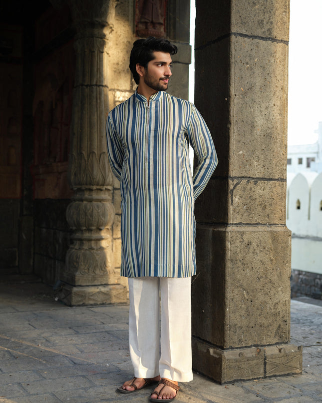 NeelDhaga - Khadi Stripped Kurta