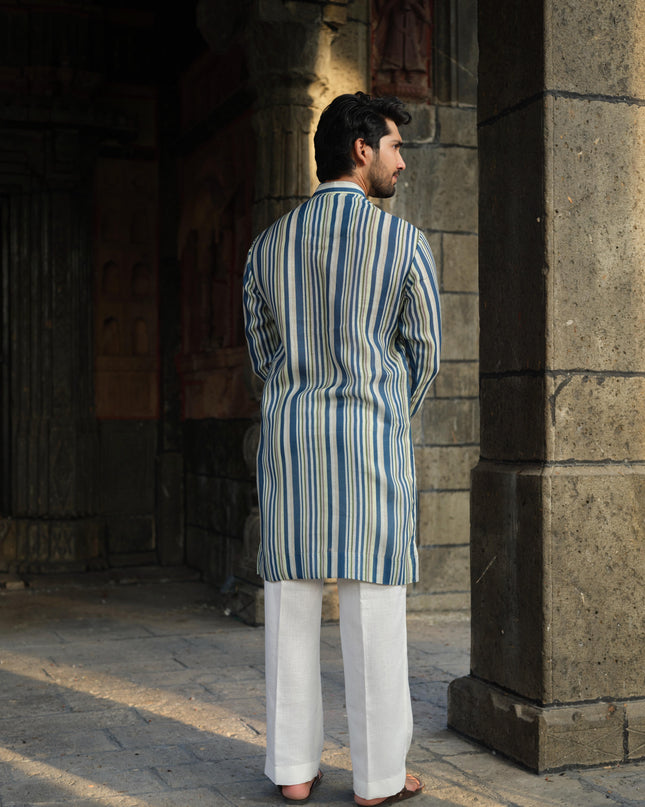 NeelDhaga - Khadi Stripped Kurta
