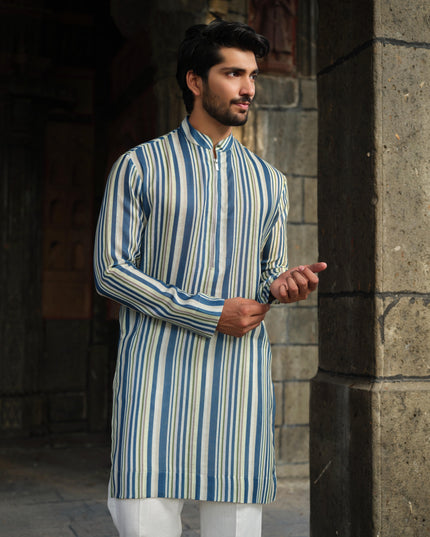 NeelDhaga - Khadi Stripped Kurta