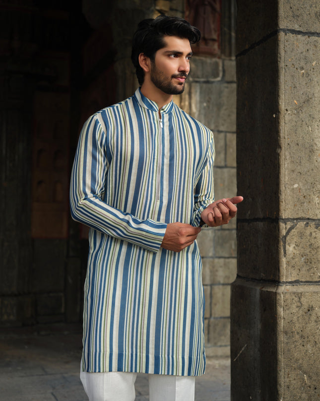 NeelDhaga - Khadi Stripped Kurta