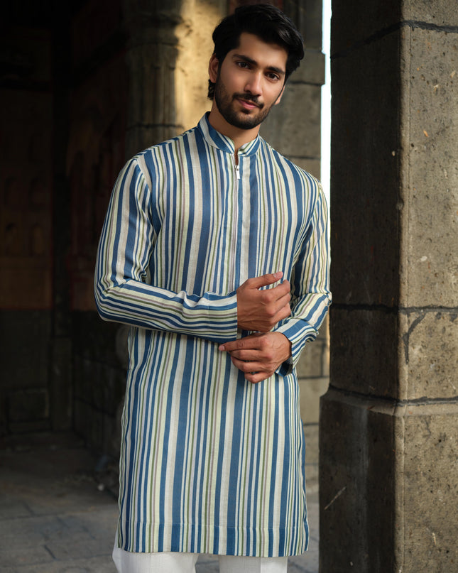NeelDhaga - Khadi Stripped Kurta