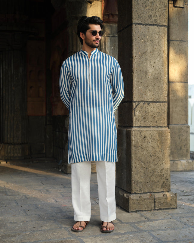 IndieSutra - Khadi Stripped Kurta