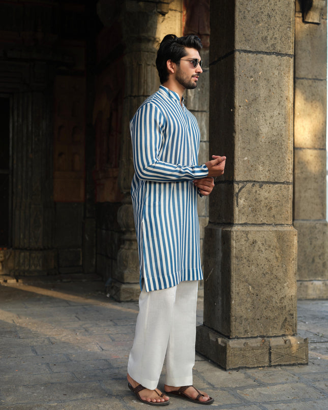 IndieSutra - Khadi Stripped Kurta