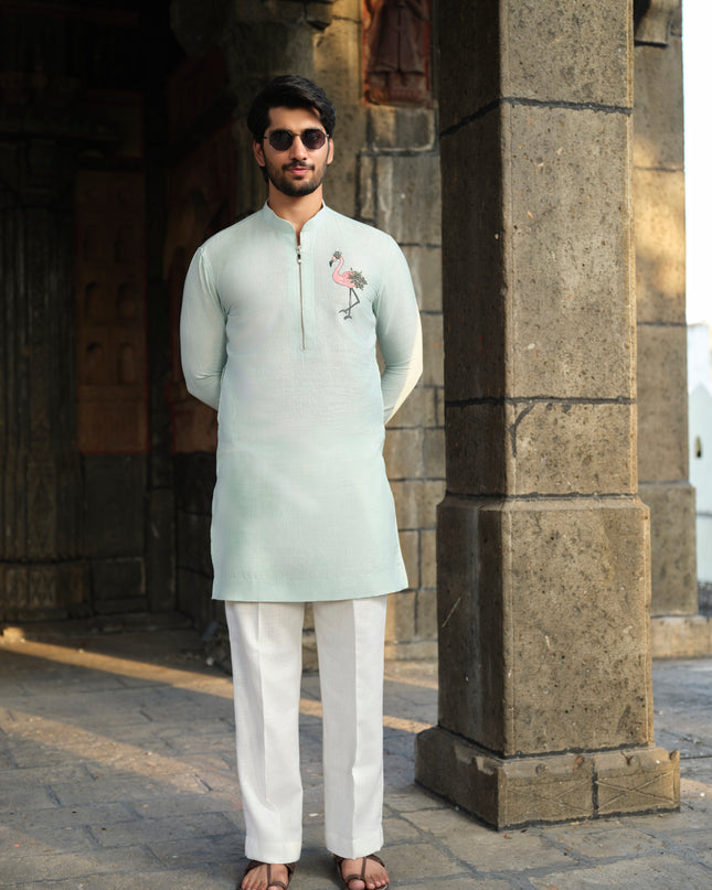 Raj Hans - Hand Painted Motif Kurta