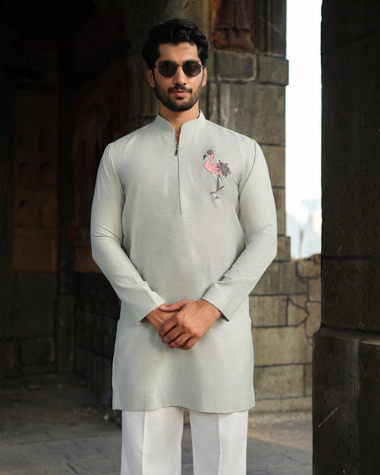 Raj Hans - Hand Painted Motif Kurta