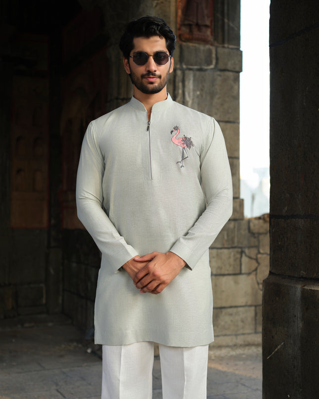 Raj Hans - Hand Painted Motif Kurta