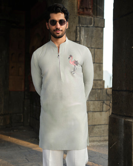 Raj Hans - Hand Painted Motif Kurta