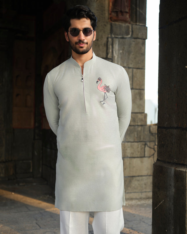 Raj Hans - Hand Painted Motif Kurta