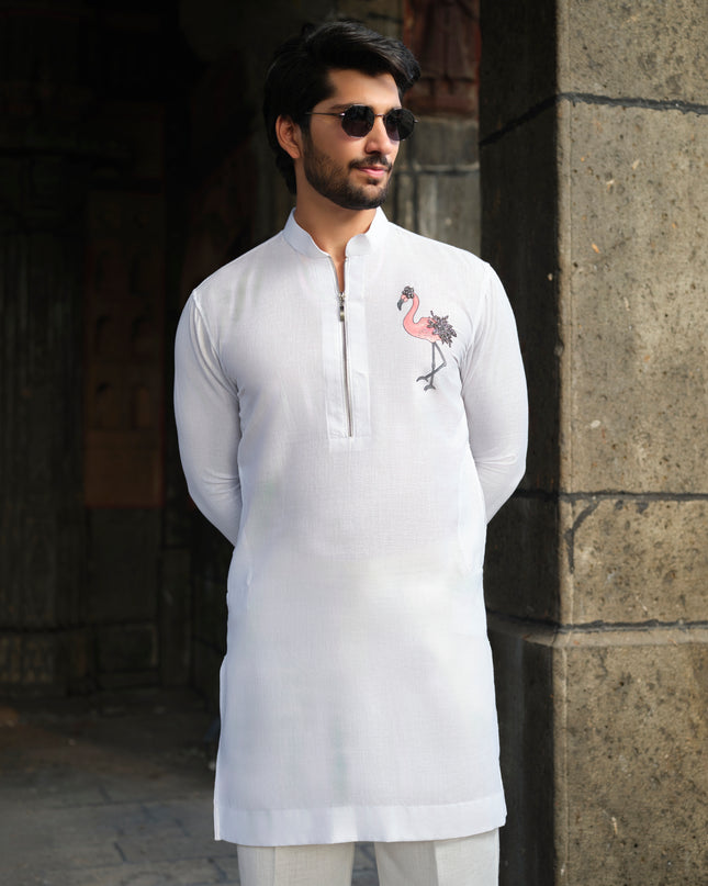 Raj Hans - Hand Painted Motif Kurta
