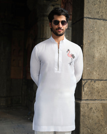 Raj Hans - Hand Painted Motif Kurta