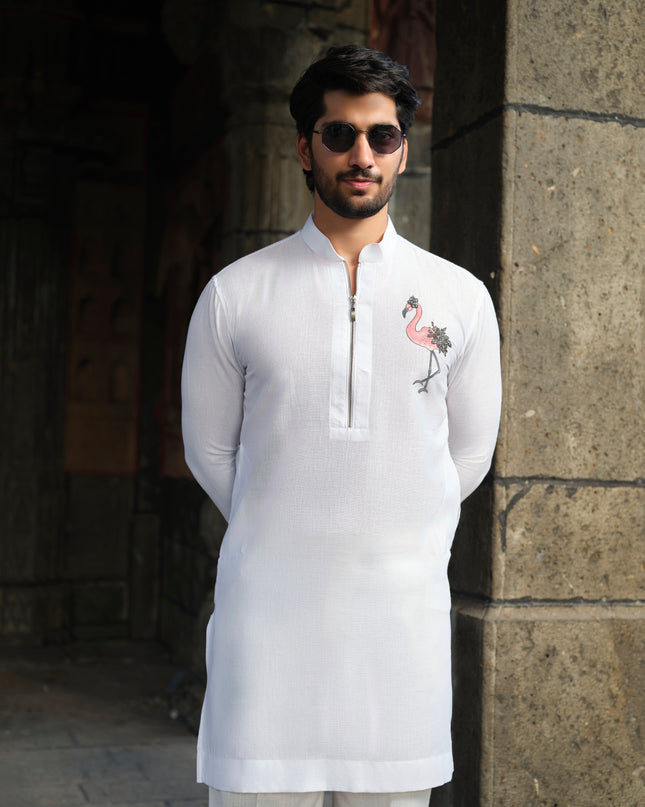 Raj Hans - Hand Painted Motif Kurta