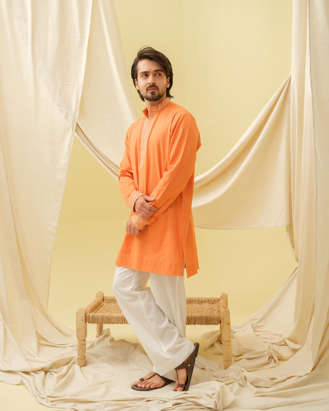 Urban Nawab Kurta (Orange)