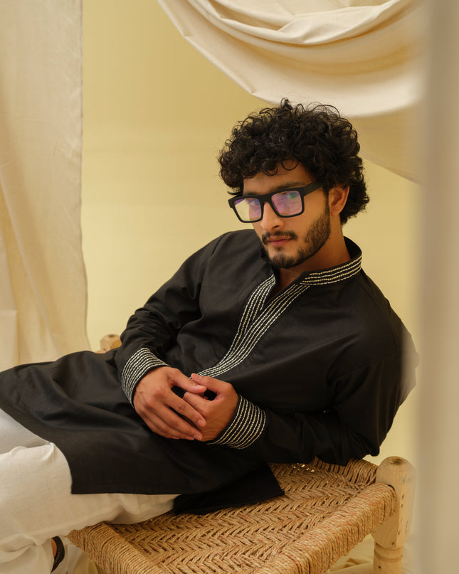 Urban Nawab Kurta (Black)