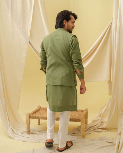 Desi Majesty - 3 Piece Kurta Set (Green)
