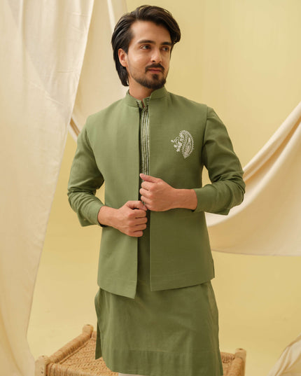 Desi Majesty - 3 Piece Kurta Set (Green)