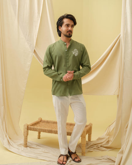 Urban Virasat Shirt with Motif (Green)
