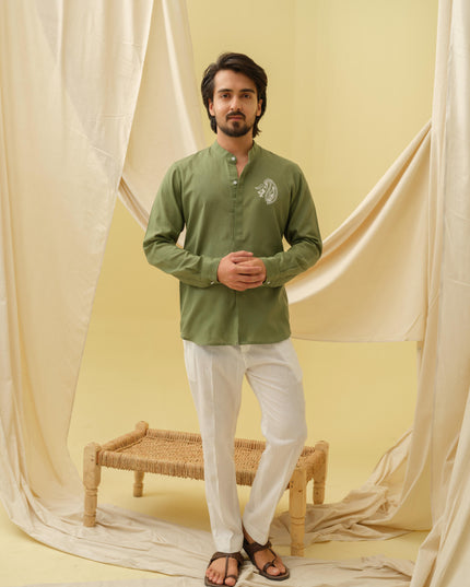 Urban Virasat Shirt with Motif (Green)