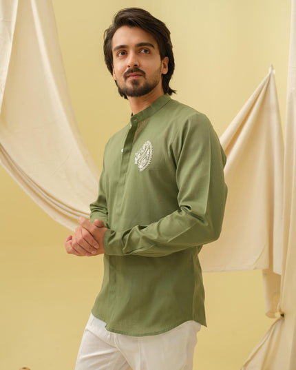 Urban Virasat Shirt with Motif (Green)