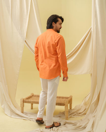 Urban Virasat Shirt with Motif (Orange)