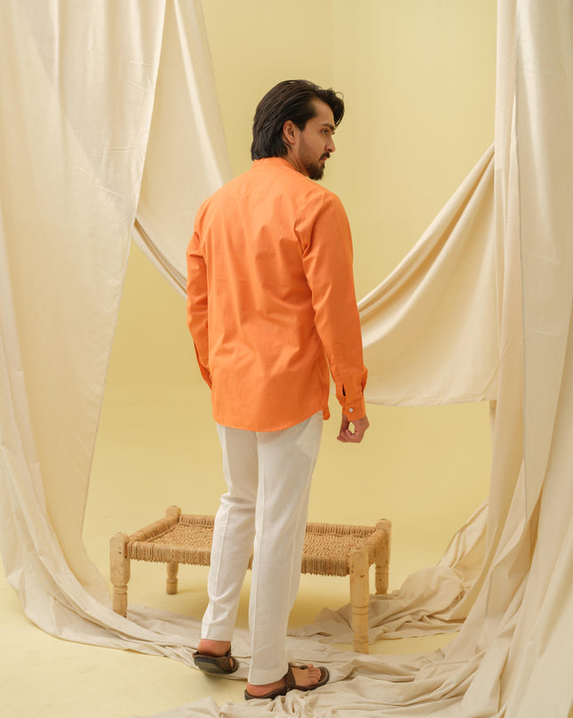 Urban Virasat Shirt with Motif (Orange)