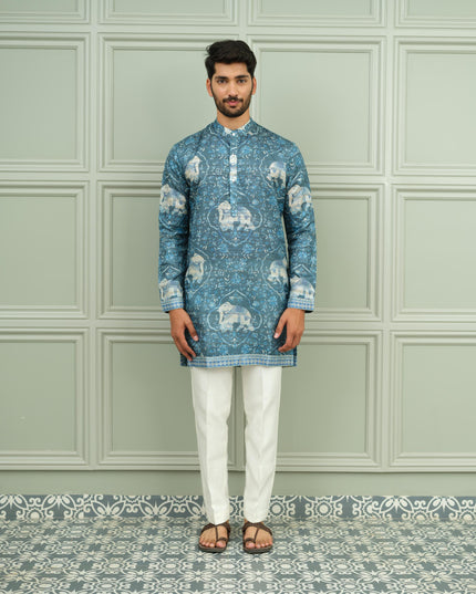 Neel-Gaj - Printed Kurta For Men
