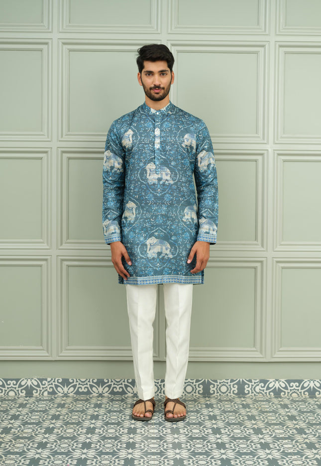 Neel-Gaj - Printed Kurta For Men