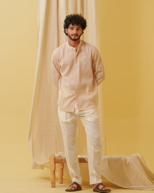 Urban Virasat Shirt with Motif (Beige)