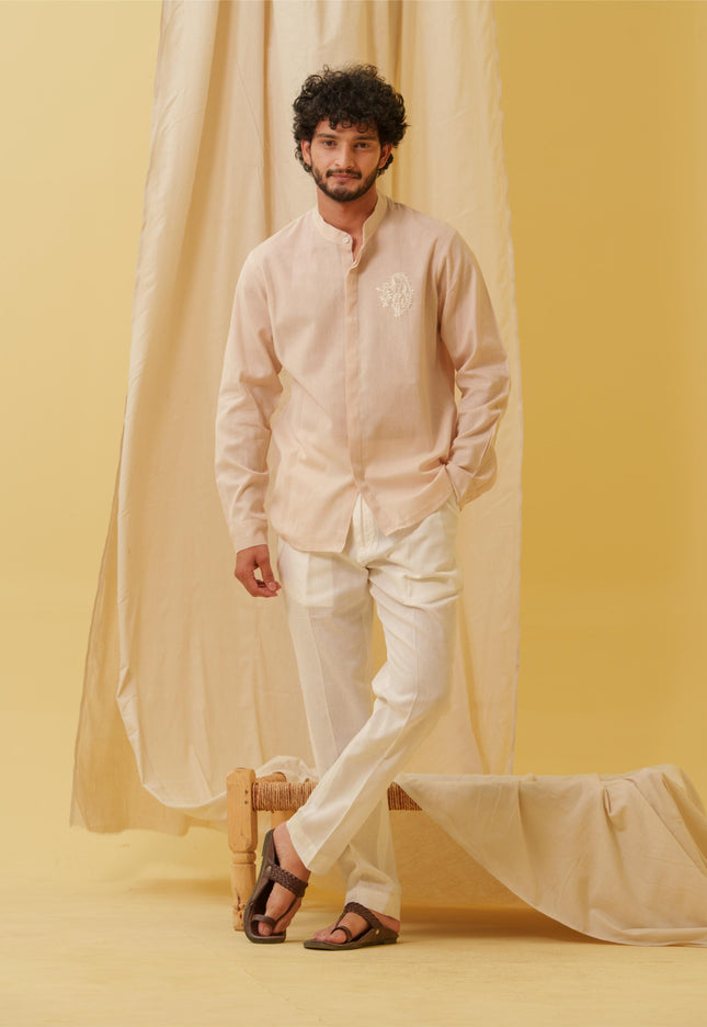 Urban Virasat Shirt with Motif (Beige)
