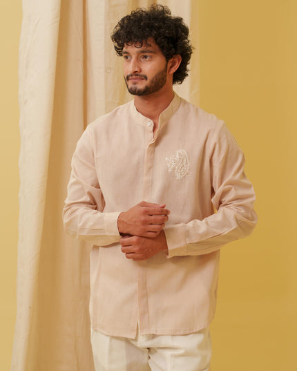 Urban Virasat Shirt with Motif (Beige)