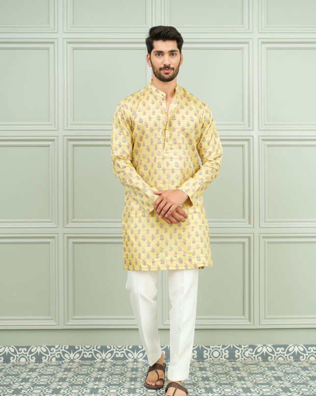 Yellow Tashan - Printed Kurta For Men