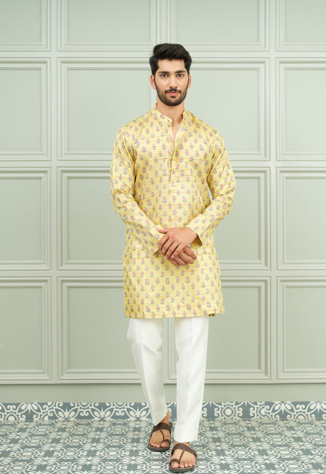 Yellow Tashan - Printed Kurta For Men