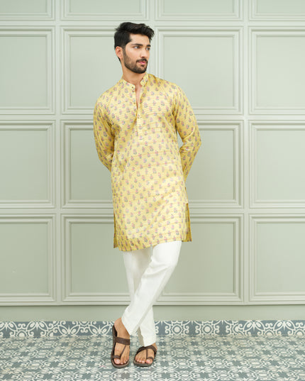 Yellow Tashan - Printed Kurta For Men
