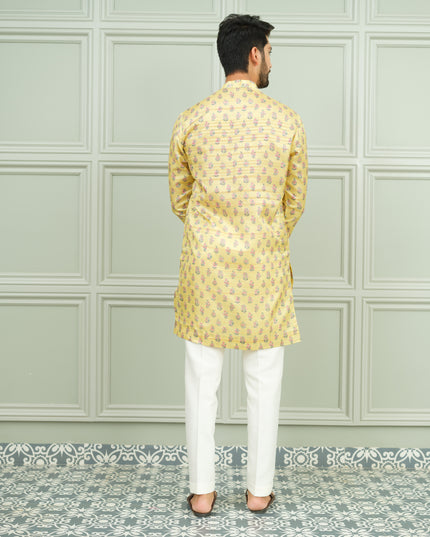 Yellow Tashan - Printed Kurta For Men