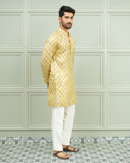 Yellow Tashan - Printed Kurta For Men