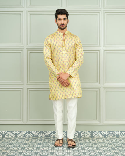 Yellow Tashan - Printed Kurta For Men
