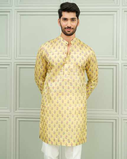 Yellow Tashan - Printed Kurta For Men