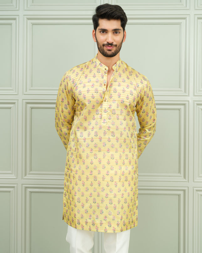 Yellow Tashan - Printed Kurta For Men