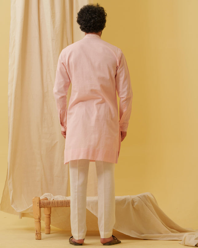 Rajwada Grace Kurta with Motif (Pink)