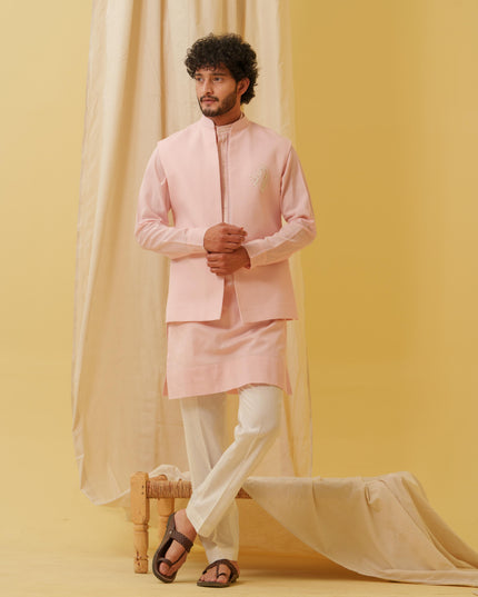 Desi Majesty - 3 Piece Kurta Set (Pink)