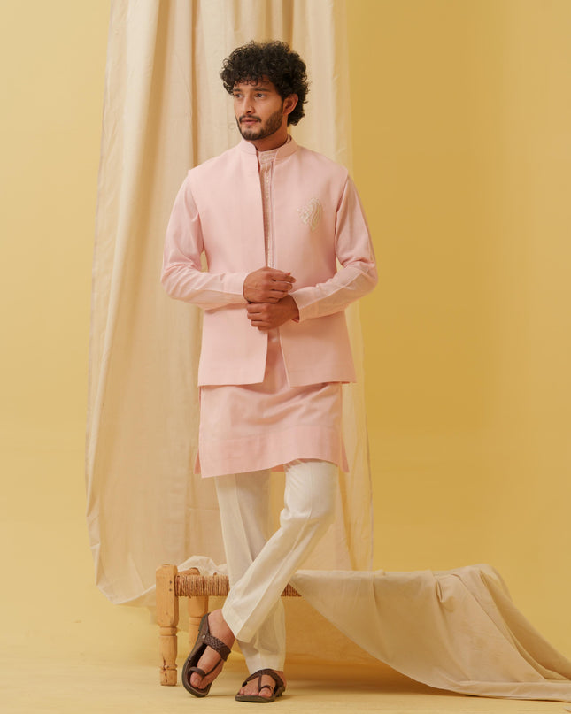 Desi Majesty - 3 Piece Kurta Set (Pink)