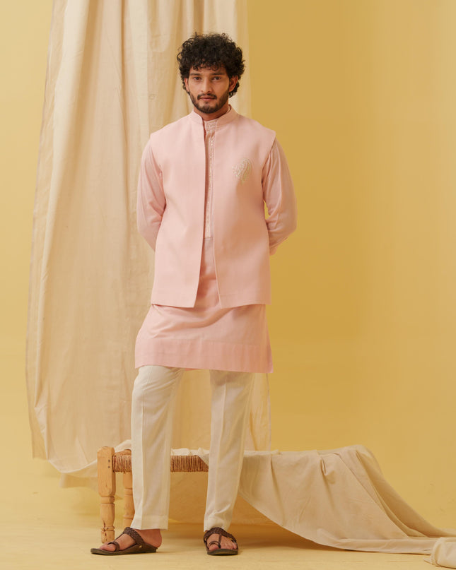 Desi Majesty - 3 Piece Kurta Set (Pink)