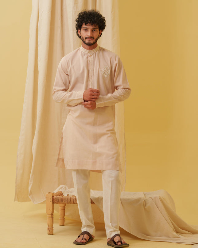 Rajwada Grace Kurta with Motif (Beige)